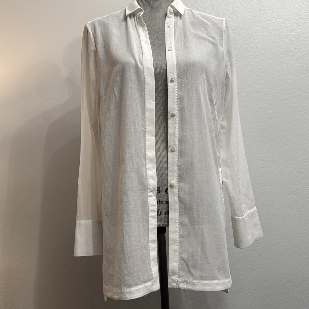 Helmut Lang Women’s Cotton Optic White Classic Shirt with Slits Size S NWT